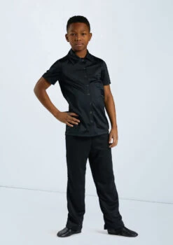 Weissman Boys Collared Shirt -Capezi Dance Wear Shop 12501 black 11456 black 4291 63618.1698814664