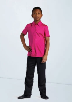 Weissman Boys Collared Shirt -Capezi Dance Wear Shop 12501 lipstick 11456 black 4211 58998.1678887463
