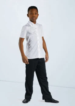 Weissman Boys Collared Shirt -Capezi Dance Wear Shop 12501 white 11456 black 0078 98967.1678887466