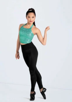 Weissman Cropped Sequin Halter Top 9 Weissman Cropped Sequin Halter Top -Capezi Dance Wear Shop 14235 emerald 14065 black 3452 42419.1698816780
