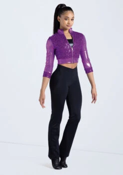 Weissman Cropped Sequin Jacket -Capezi Dance Wear Shop 14236 electricpurple 048 52549.1678889060