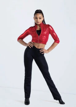Weissman Cropped Sequin Jacket -Capezi Dance Wear Shop 14236 red 797 53446.1698816780
