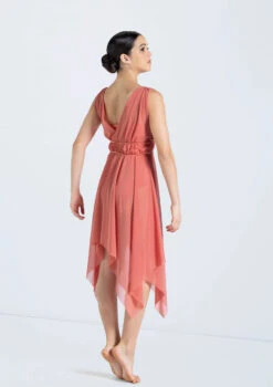 Weissman Mesh Handkerchief Hem Dress -Capezi Dance Wear Shop 14292 sienna 2052 33785.1698816780