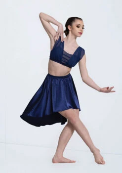 Weissman Draped Mesh Bra Top 8 Weissman Draped Mesh Bra Top -Capezi Dance Wear Shop 14297 navy 3020 18896.1678889086