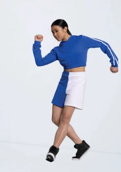 Weissman Striped Sleeve Cropped Hoodie 9 Weissman Striped Sleeve Cropped Hoodie -Capezi Dance Wear Shop 14316 royal 14329 royal 6156 17333.1698537383
