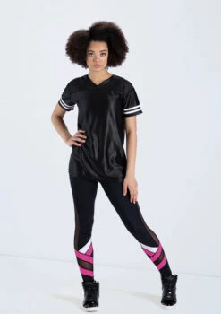 Weissman V-Neck Football Jersey -Capezi Dance Wear Shop 14322 black MT10515 cerise 928 13788.1698450053