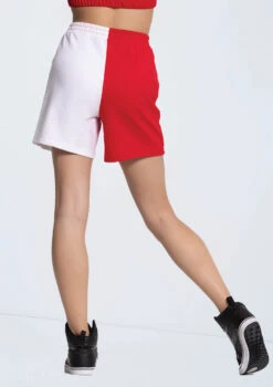 Weissman Two Tone French Terry Shorts -Capezi Dance Wear Shop 14329 red 10001 96410.1698816786