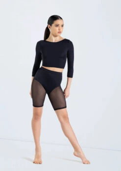 Weissman Power Mesh Biker Shorts -Capezi Dance Wear Shop 14429 black MT12224 black 12604 05643.1698817156