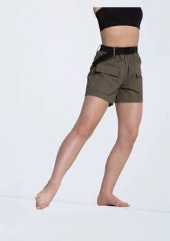 Weissman Belted Twill Cargo Shorts -Capezi Dance Wear Shop 14434 armygreen 9101 22844.1678889552