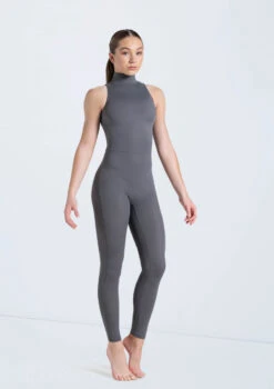 Weissman Mock Neck Sleeveless Unitard -Capezi Dance Wear Shop 14497 gray 0259 69437.1678889720