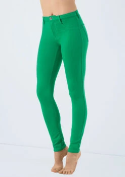 Weissman Mid Rise Bold Color Jeggings -Capezi Dance Wear Shop AH10247 kelly 2312 73730.1678890506