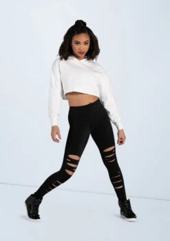 Weissman Long Sleeve Cropped Hoodie -Capezi Dance Wear Shop AH10417 white MT10411 black 2689 10406.1678890513