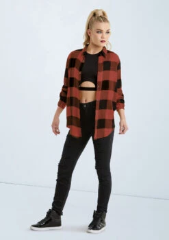 Weissman Oversized Buffalo Plaid Shirt 11 Weissman Oversized Buffalo Plaid Shirt -Capezi Dance Wear Shop AH10810 paprika 0010 47656.1678890532