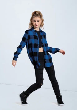 Weissman Oversized Buffalo Plaid Shirt 15 Weissman Oversized Buffalo Plaid Shirt -Capezi Dance Wear Shop AH10810 royal AH9210 black 881 51845.1698450091