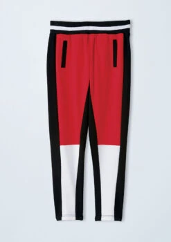 Weissman Color Block Jogger Pants -Capezi Dance Wear Shop AH11232 redwhite 2799 56876.1678890538