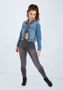 Weissman Cropped Jean Jacket -Capezi Dance Wear Shop AH11507 wash SH11076 gray 2154 1059 T 82964.1698840264