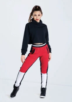 Weissman Color Block Jogger Pants -Capezi Dance Wear Shop AH11509 AH11232 red white 418 64140.1678890539