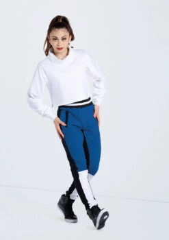 Weissman Color Block Jogger Pants -Capezi Dance Wear Shop AH11509 white AH11232 royal white 487 11081.1678890539