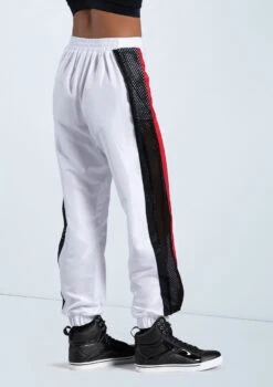Weissman Sporty Stripe Jogger Pants -Capezi Dance Wear Shop AH12719 white 667 47820.1678890677