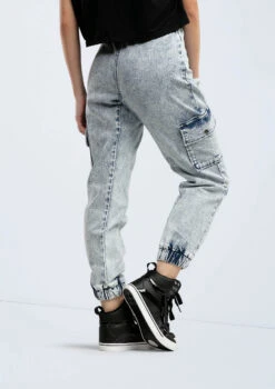 Weissman Denim Cargo Pocket Joggers -Capezi Dance Wear Shop AH13168 acidwash 1849 30801.1674261650