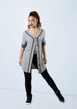 Weissman Oversized Baseball Jersey 11 Weissman Oversized Baseball Jersey -Capezi Dance Wear Shop AH9224 softgray MT6789 black 880 64284.1678890723