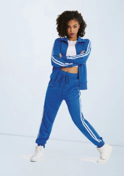 Weissman Stripe Sleeve Track Jacket -Capezi Dance Wear Shop AH9280 royal AH9281 royal 129095 92281.1698840280