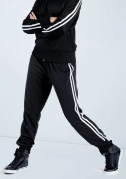 Weissman Side Stripe Track Pants -Capezi Dance Wear Shop AH9281 black 089 210903210354 15290.1678890729
