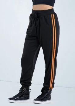 Weissman Side Stripe Track Pants -Capezi Dance Wear Shop AH9281 blackember 021 15029.1678890728