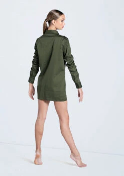 Weissman Solid Button Down Shirt -Capezi Dance Wear Shop AH9878 olive 205 96629.1678890736