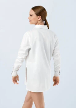 Weissman Solid Button Down Shirt -Capezi Dance Wear Shop AH9878 white 0101 58720.1678890736