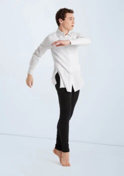 Weissman Solid Button Down Shirt -Capezi Dance Wear Shop AH9878 white 105035 20848.1678890736