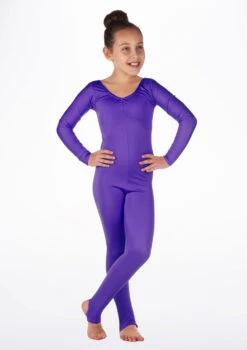 Alegra Girls Shiny Blaine Catsuit -Capezi Dance Wear Shop ALC5290 MAIN PUR 39752.1675211025
