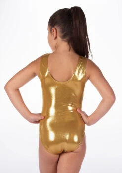 Alegra Girls Metallic Senna Leotard -Capezi Dance Wear Shop ALL5214 BACKM GLD 22703.1678873778