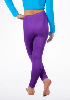 Alegra Girls Shiny Footless Leggings -Capezi Dance Wear Shop ALP5204 BACKM PUR 00248.1678875192