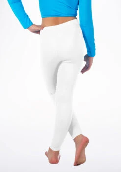 Alegra Girls Shiny Footless Leggings -Capezi Dance Wear Shop ALP5204 BACKM WHT 78130.1678875191
