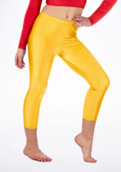 Alegra Girls Shiny Crop Leggings -Capezi Dance Wear Shop ALP5206 MAIN YEL 32056.1678876136