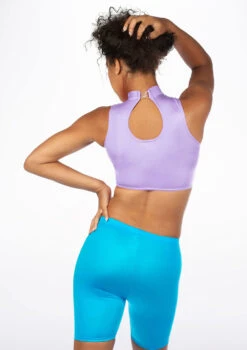 Alegra Girls Shiny Maris Dance Crop Top -Capezi Dance Wear Shop ALS0264S MAIN AME 21688.1678878300