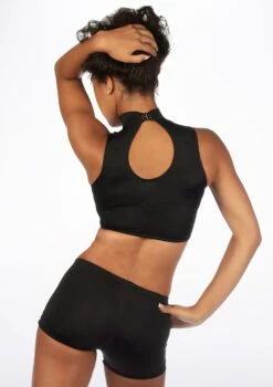 Alegra Girls Shiny Maris Dance Crop Top -Capezi Dance Wear Shop ALS5264 MAIN BLK 58061.1678878301