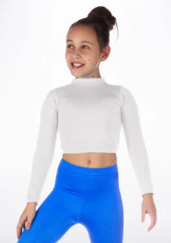 Alegra Girls Shiny Raya Dance Top -Capezi Dance Wear Shop ALS5267 MAIN WHT 21225.1678878576
