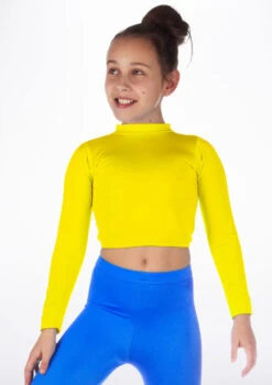 Alegra Girls Shiny Raya Dance Top -Capezi Dance Wear Shop ALS5267 MAIN YEL 03883.1678878576