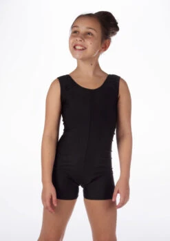 Alegra Girls Shiny Hotpant Unitard 22 Alegra Girls Shiny Hotpant Unitard -Capezi Dance Wear Shop ALU5235 MAIN BLK 26517.1678879783