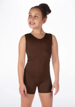 Alegra Girls Shiny Hotpant Unitard 33 Alegra Girls Shiny Hotpant Unitard -Capezi Dance Wear Shop ALU5235 MAIN BRN 23208.1678879783