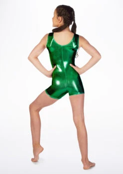 Alegra Girls Metallic Hotpant Unitard