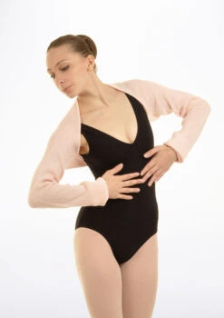 Bloch Lydia Knit Shoulder Shrug -Capezi Dance Wear Shop BLZ0979 MAIN PNK 96262.1678881336