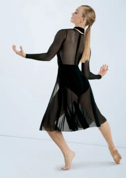 Weissman Mesh Halter Wrap Midi Dress