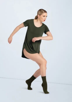 Weissman Oversized Favorite Tee Dress 19 Weissman Oversized Favorite Tee Dress -Capezi Dance Wear Shop D10565 olive W775 olive 2616 51898.1678890769