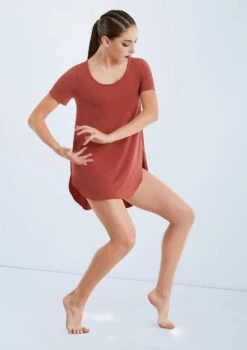 Weissman Oversized Favorite Tee Dress 20 Weissman Oversized Favorite Tee Dress -Capezi Dance Wear Shop D10565 paprika 432 69488.1678890769