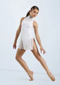 Weissman Mesh Tunic Overdress -Capezi Dance Wear Shop D10664 white 161192 83102.1678890778
