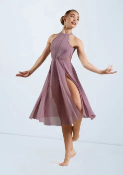 Weissman High Neck Halter Dress -Capezi Dance Wear Shop D11656 frenchmauve 161311 64195.1698840460