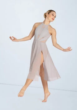 Weissman High Neck Halter Dress -Capezi Dance Wear Shop D11656 softgray 2946 18580.1678890832